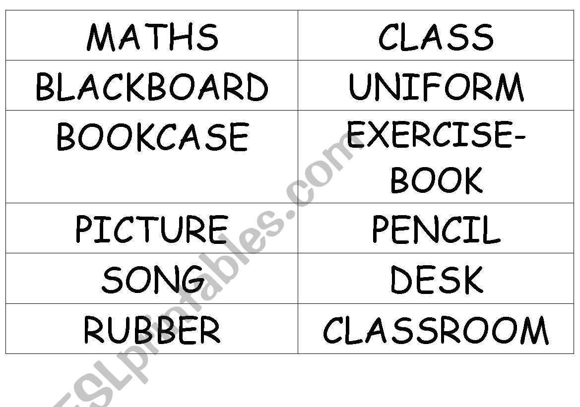 associations with school worksheet