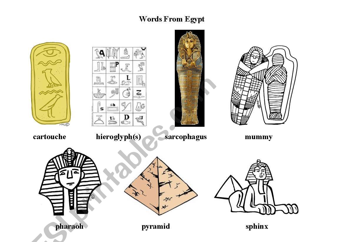 Words From Egypt worksheet