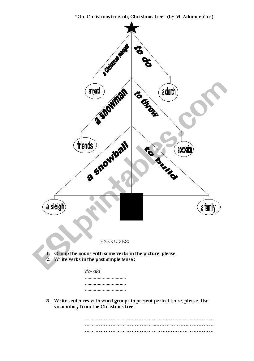 Christmas tree ridle worksheet