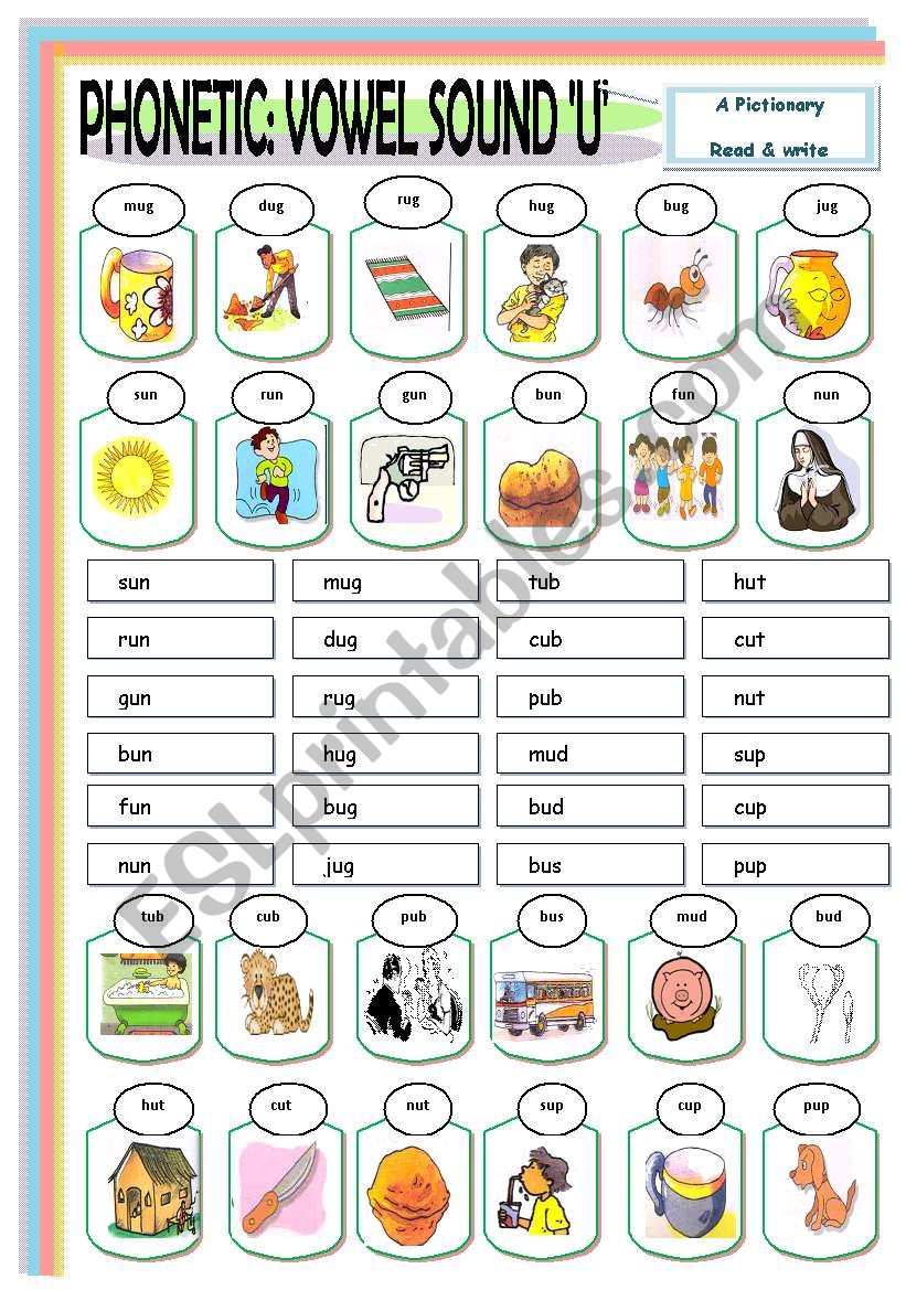 Phonetic: vowel ´u´sound.5 of 5 ( 5A -Pictionary) - ESL worksheet by jhansi