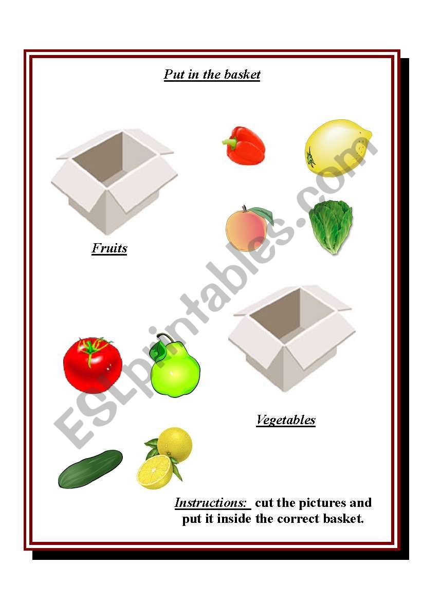 Vocabulary  for kids Fruits and vegetables