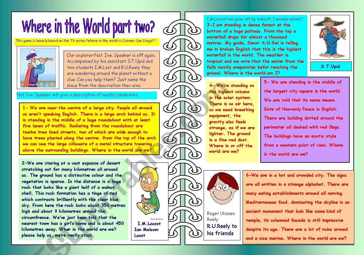 Where in the World part two? worksheet