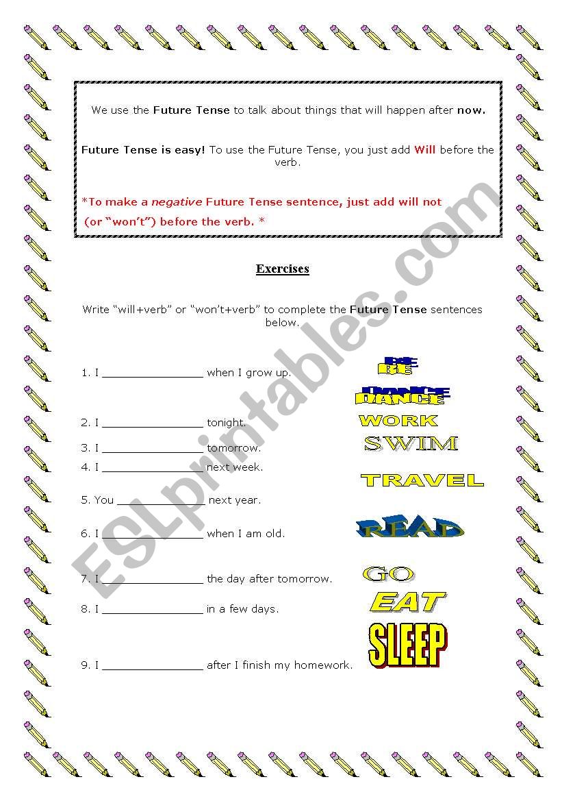 FUTURE WILL worksheet