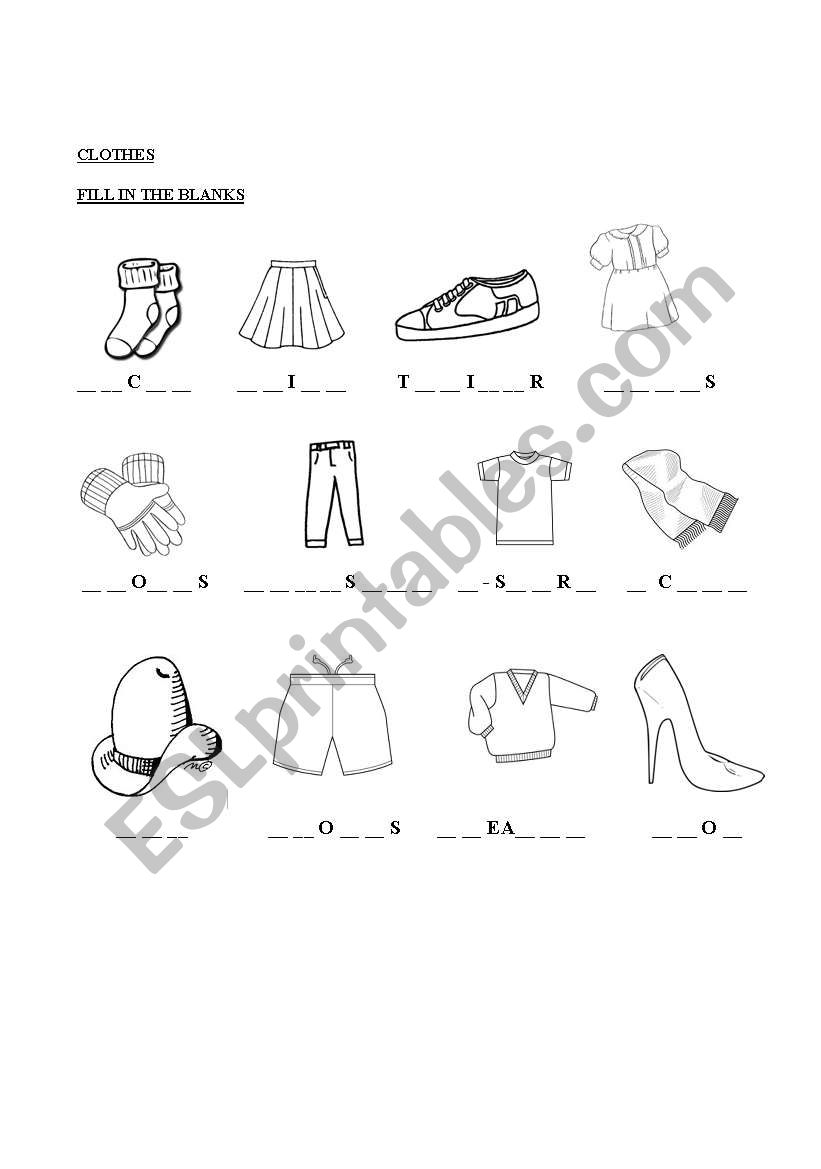 Fill in the blanks - assessment