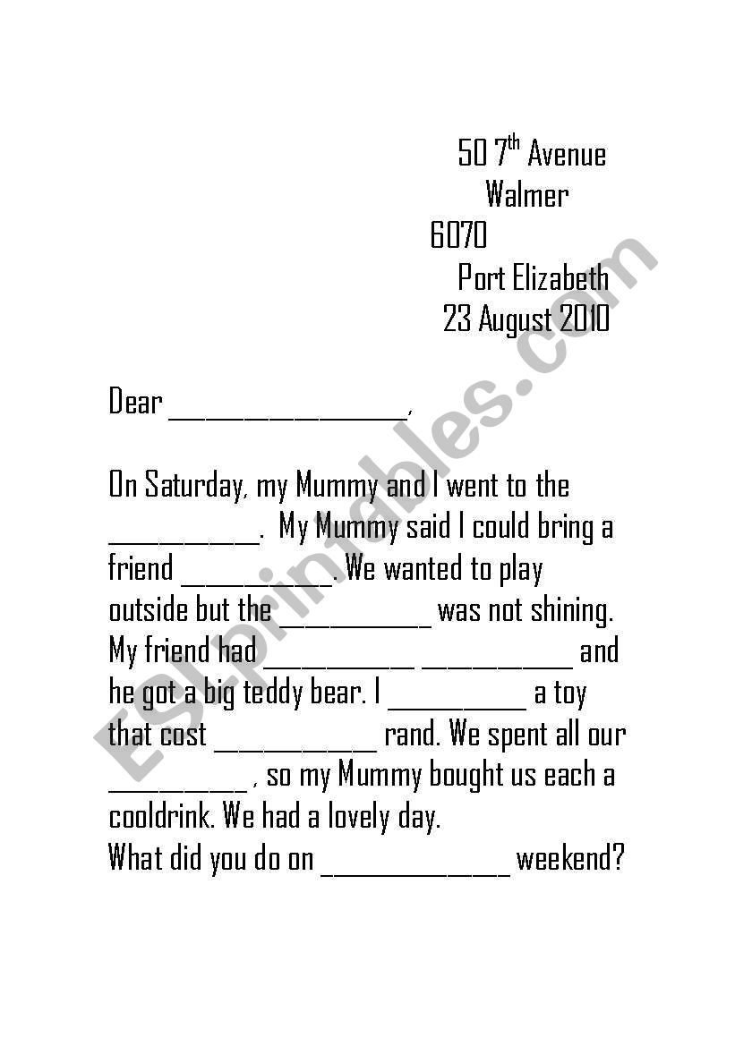 THE SHOPS worksheet