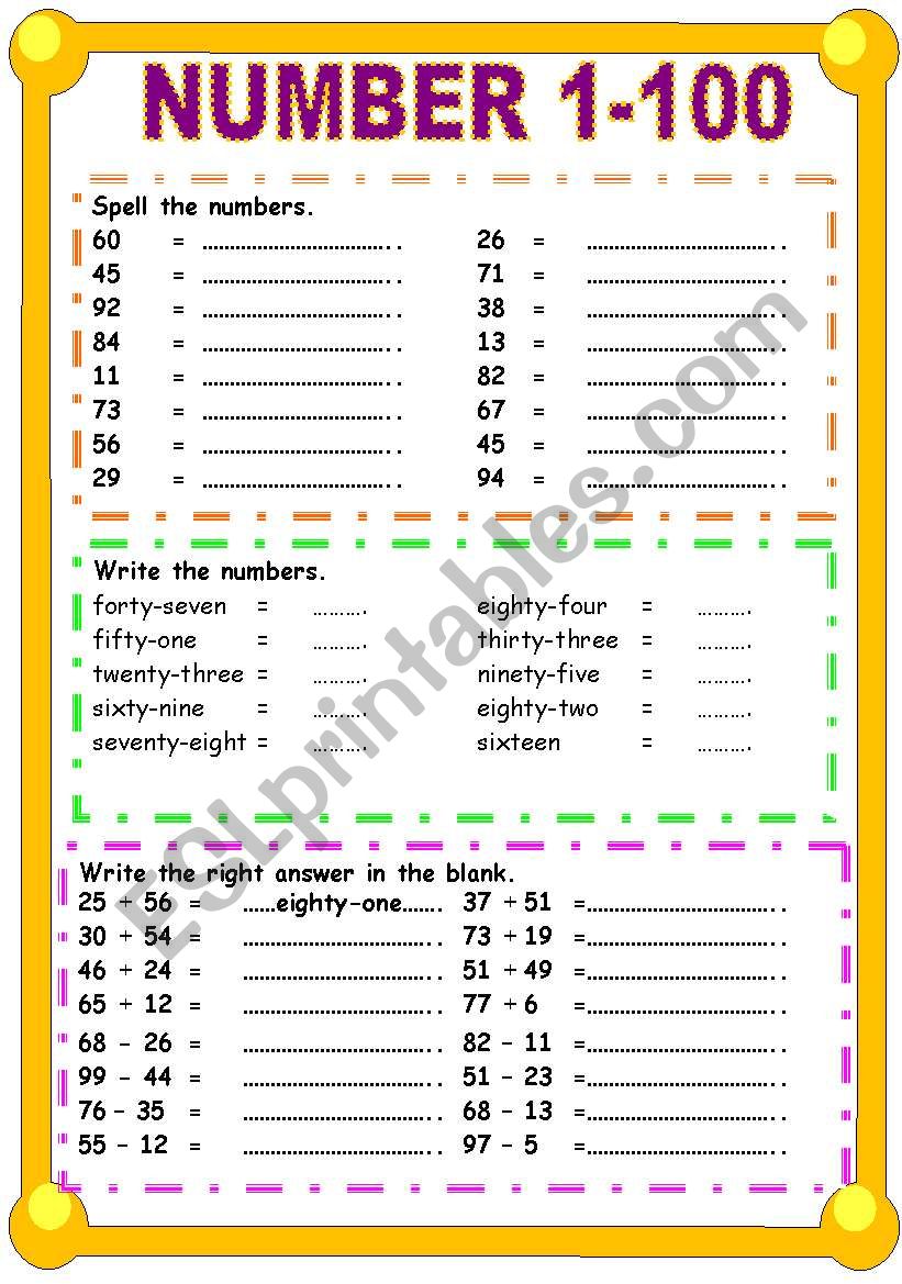 1-to-100-worksheets