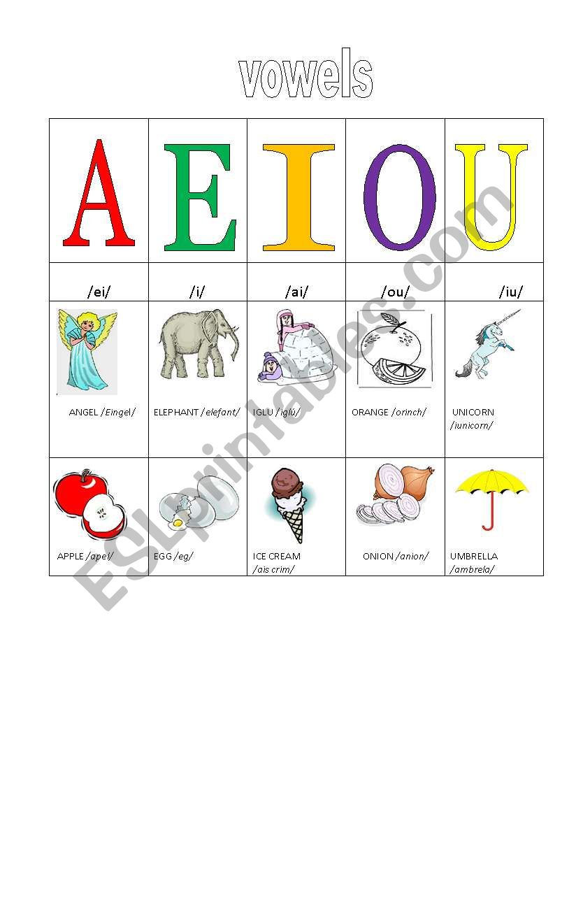 vowels and songs worksheet