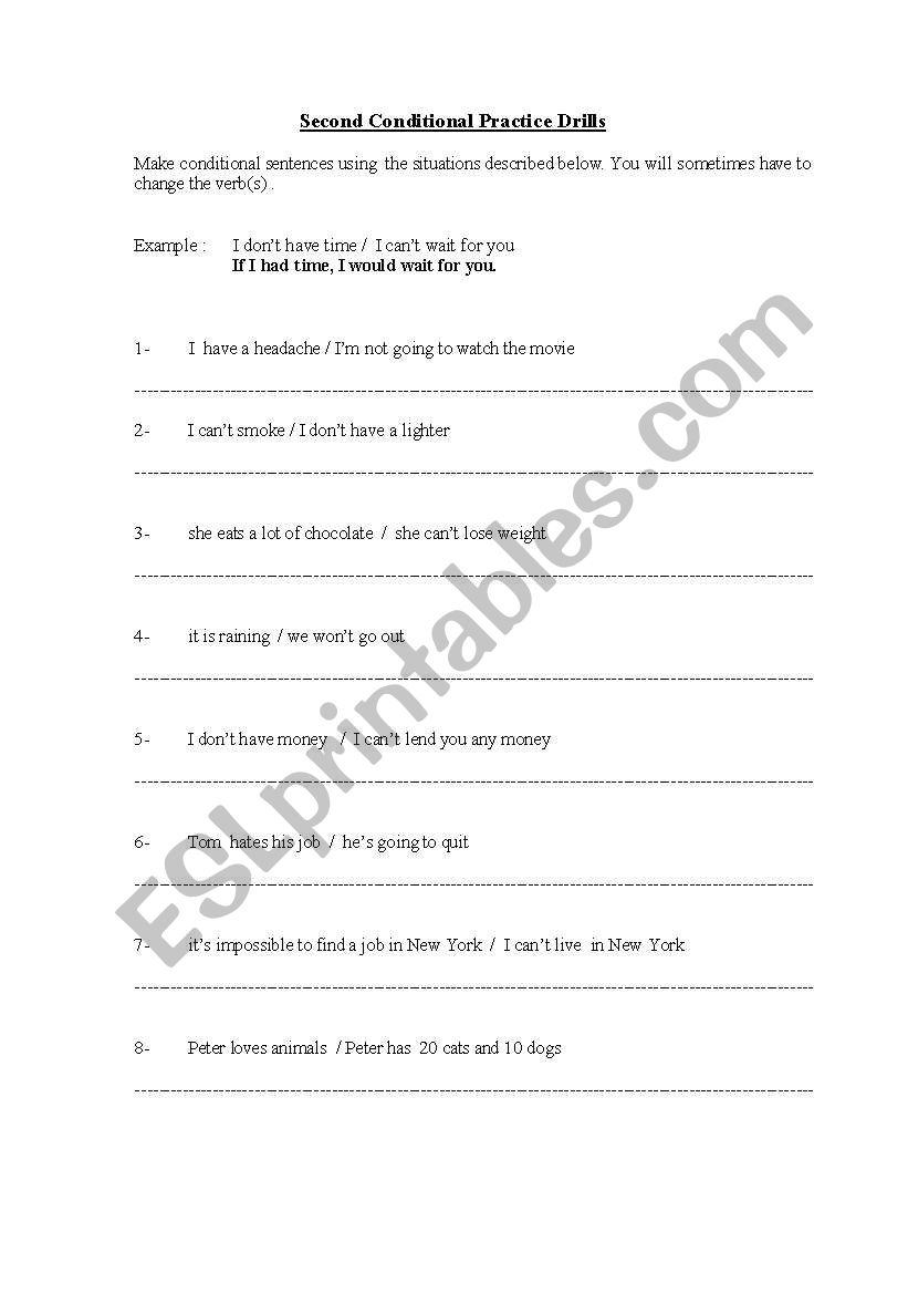 Second Conditional Practice Drills 2 + Key 