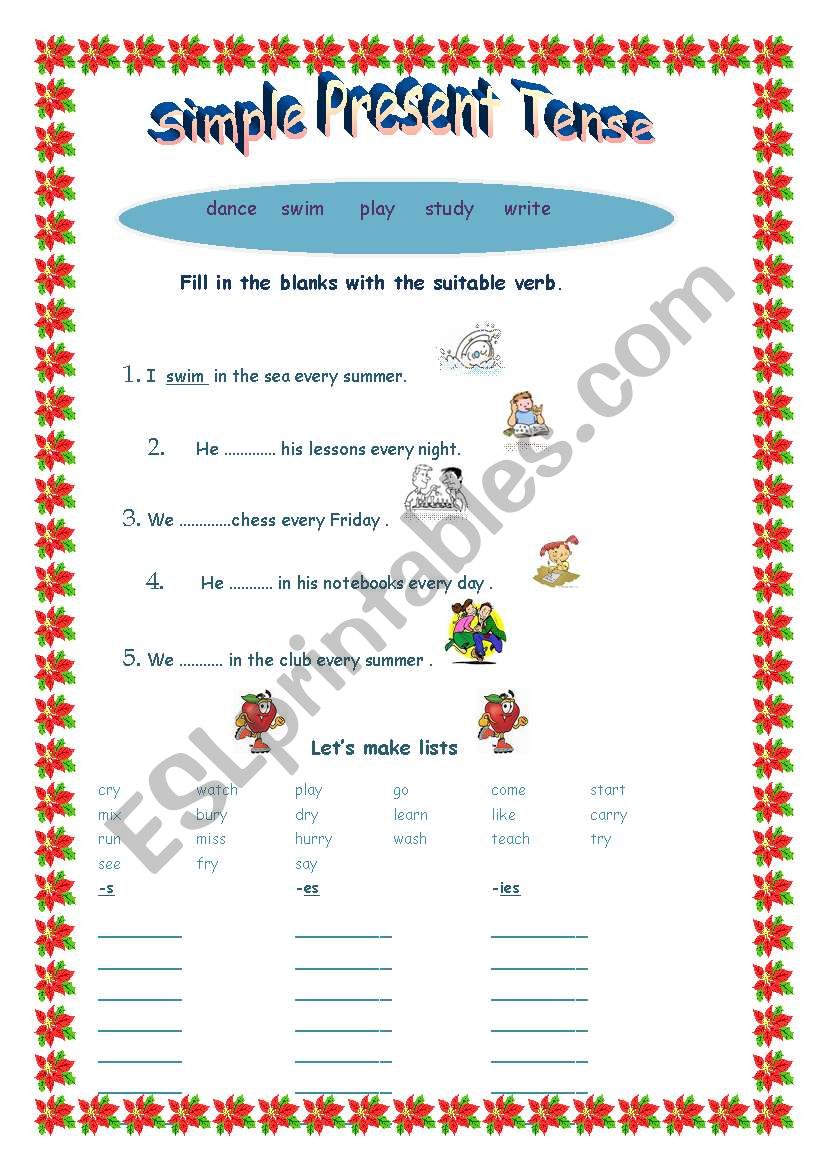 Present Simple TEnse worksheet