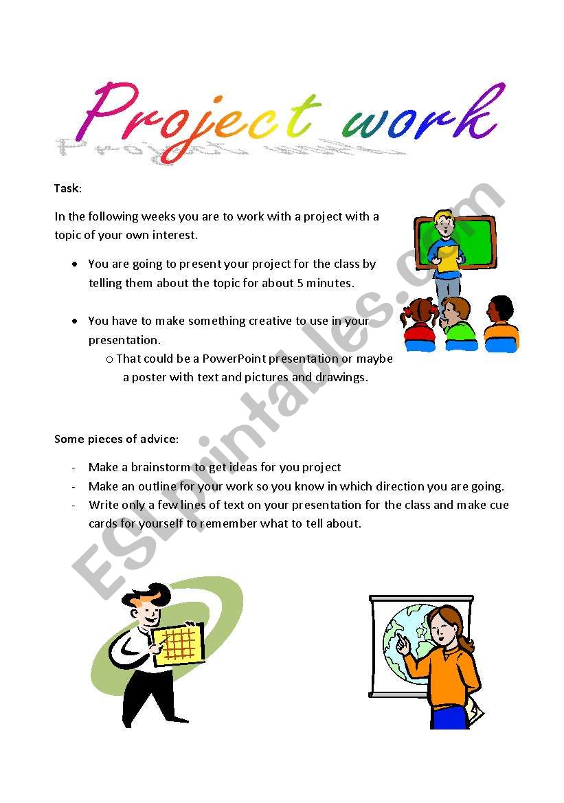 Project Work Task ESL Worksheet By Rikkewj