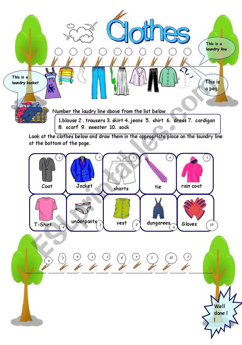 clothes worksheet