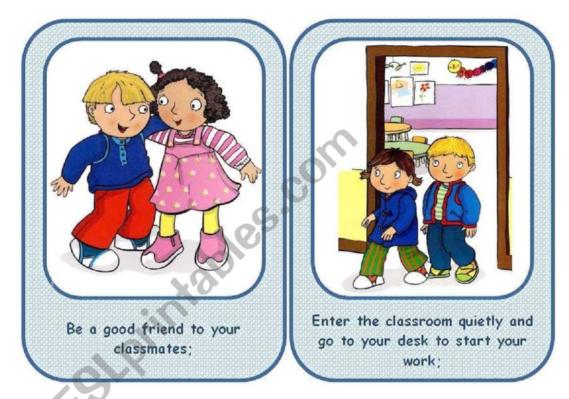 CLASSROOM RULES Flashcards Set 3 3 Ws ESL Worksheet By Andreia 