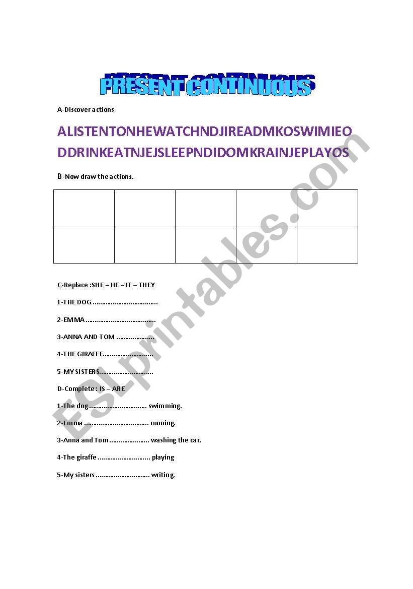 PRESENT CONTINUOUS worksheet