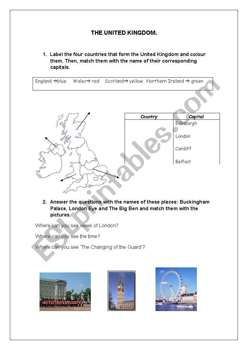 The U.K. and London worksheet