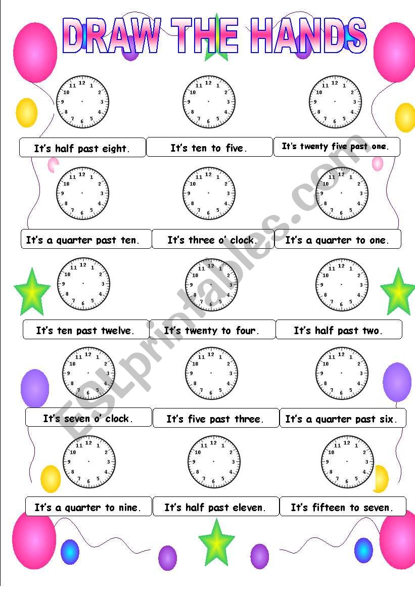 Time ESL Worksheet By Sweetdreamja