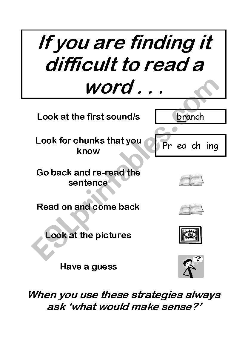 If You Are Finding It Difficult to Read a Word