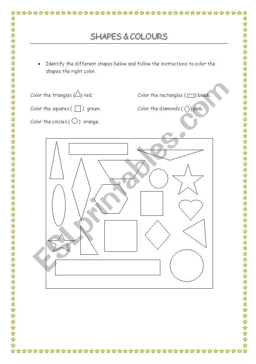 shapes & colours worksheet