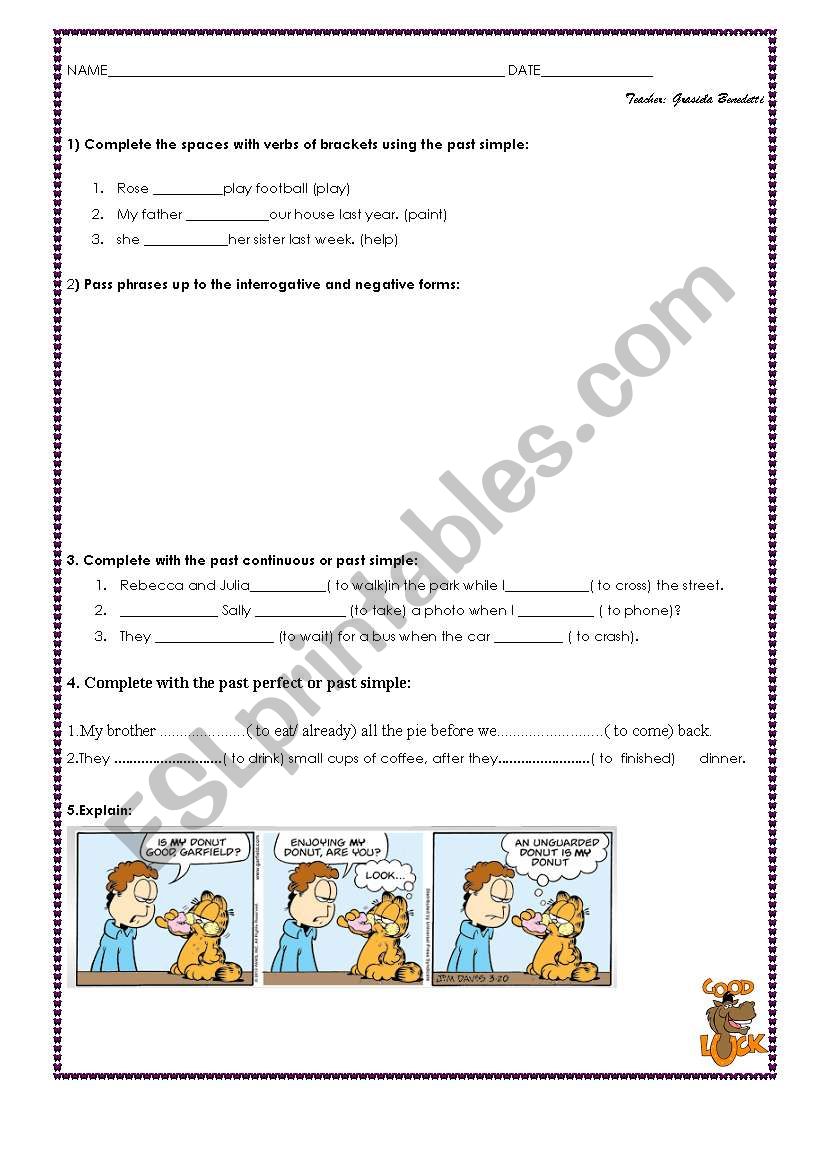 TEST SIMPLE PRESENT, CONTINUOUS AND PAST_PART ll