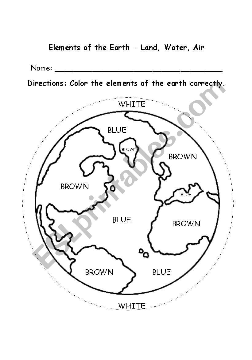 composition of the earth preschool esl worksheet by chicheron