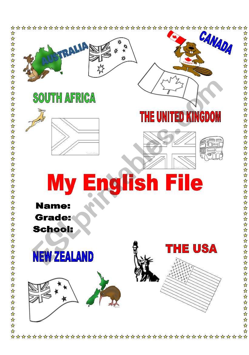 My English File Cover worksheet