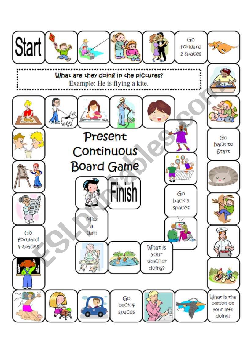 Present Continuous Boardgame ESL Worksheet By Niesers