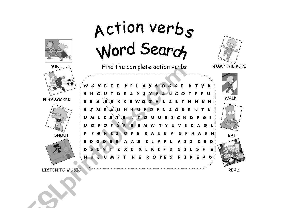 Action Verbs ESL Worksheet By Gabyvelaflor