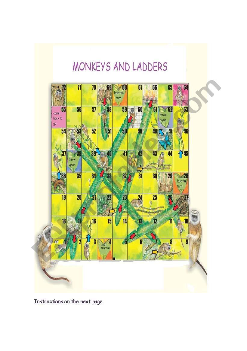  Monkeys and ladders worksheet