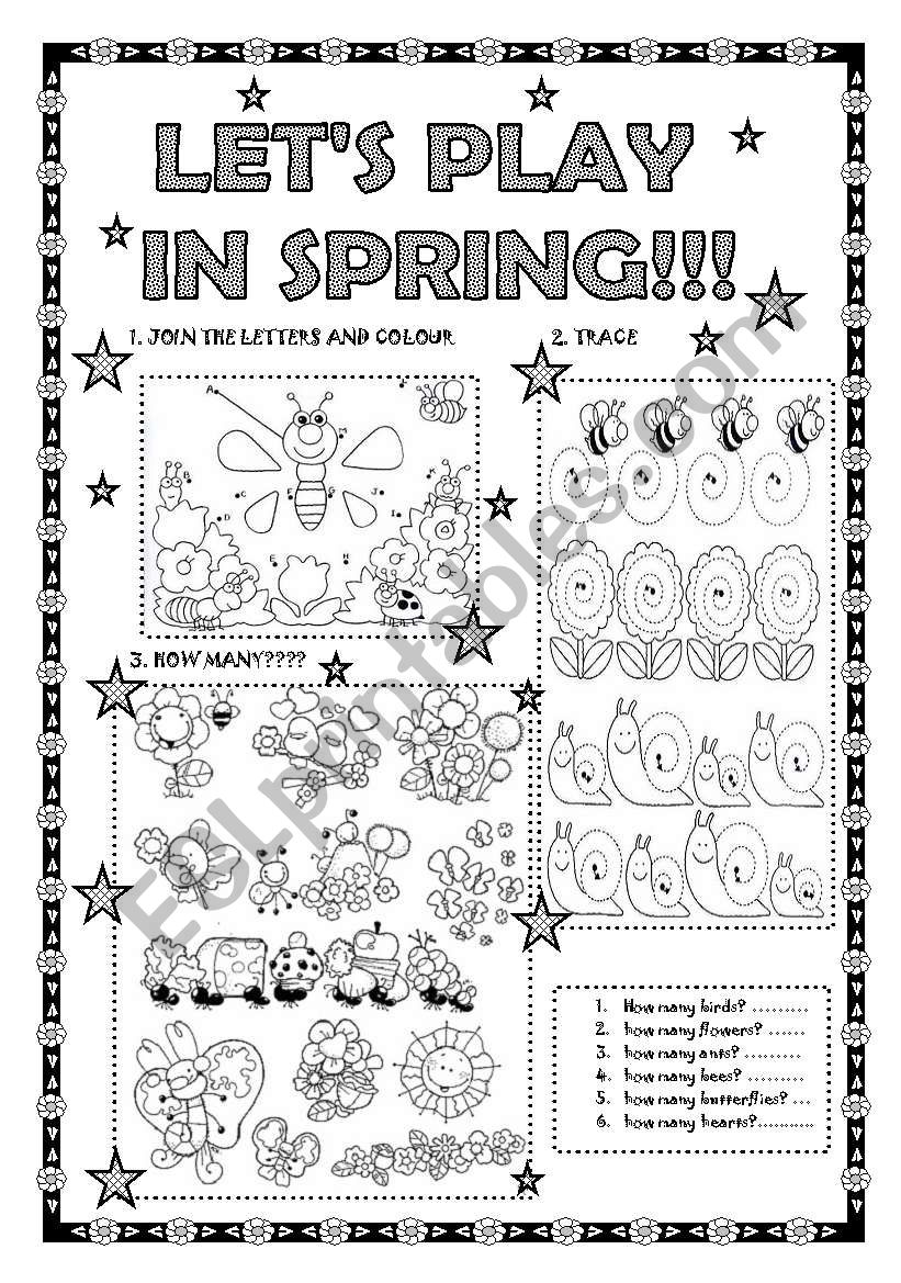 LET´S PLAY IN SPRING!!! FOR LITTLE KIDS!! FULLY EDITABLE! - ESL ...