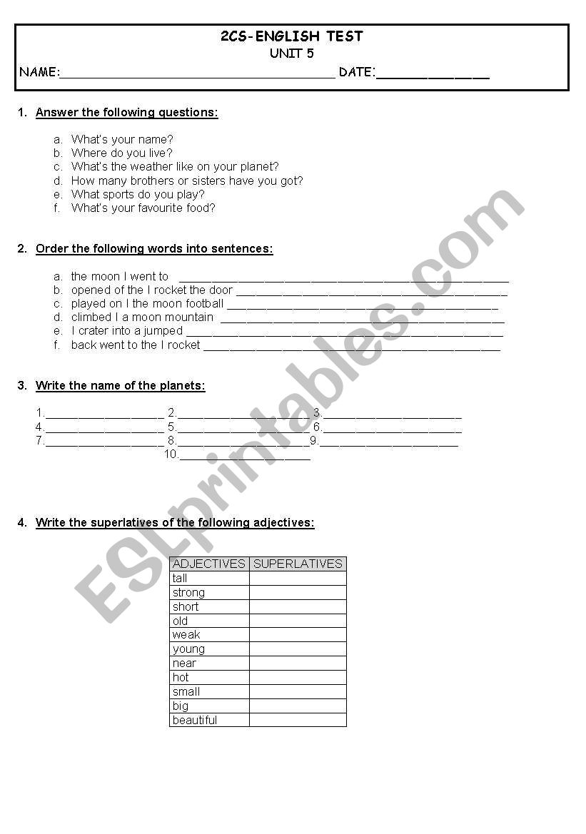 2cs exam worksheet