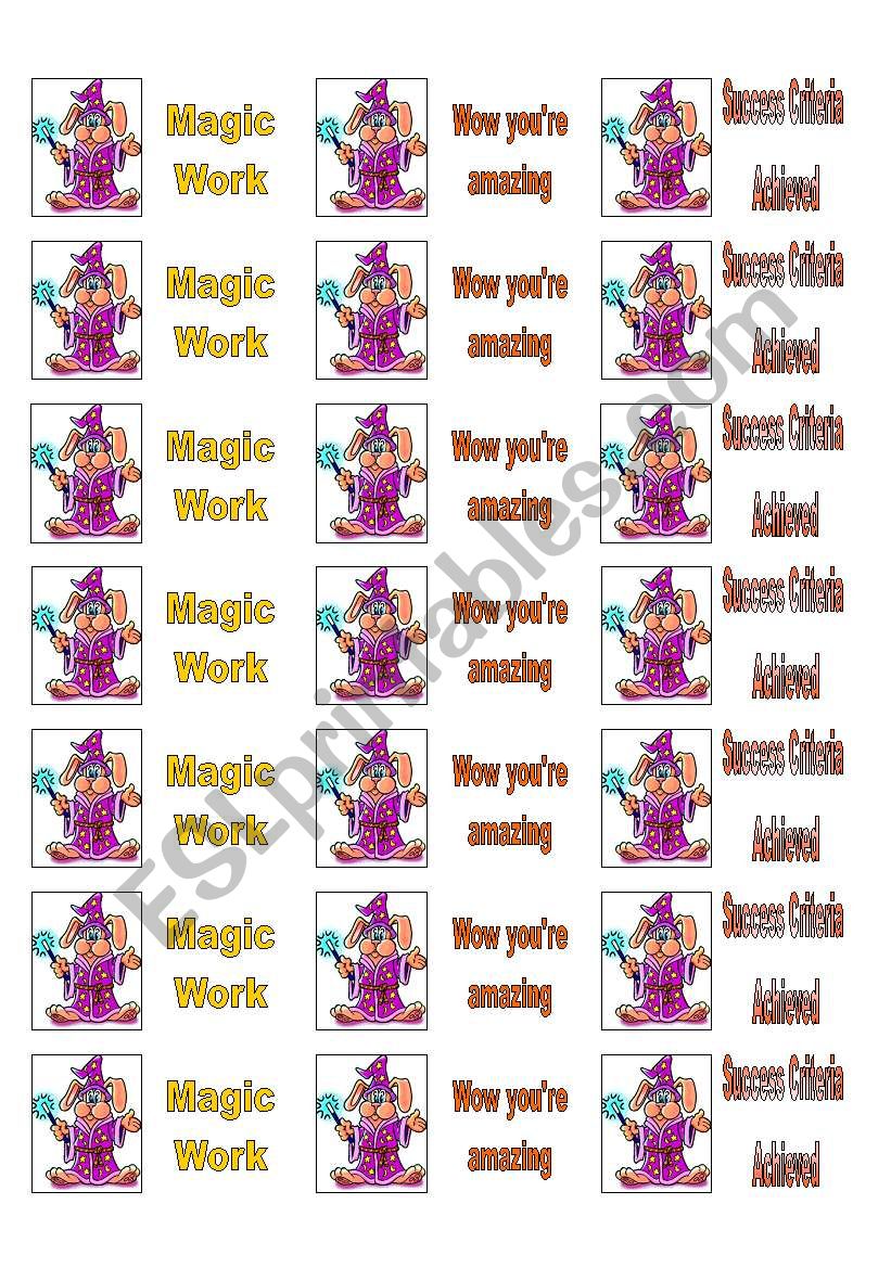 stickers  worksheet