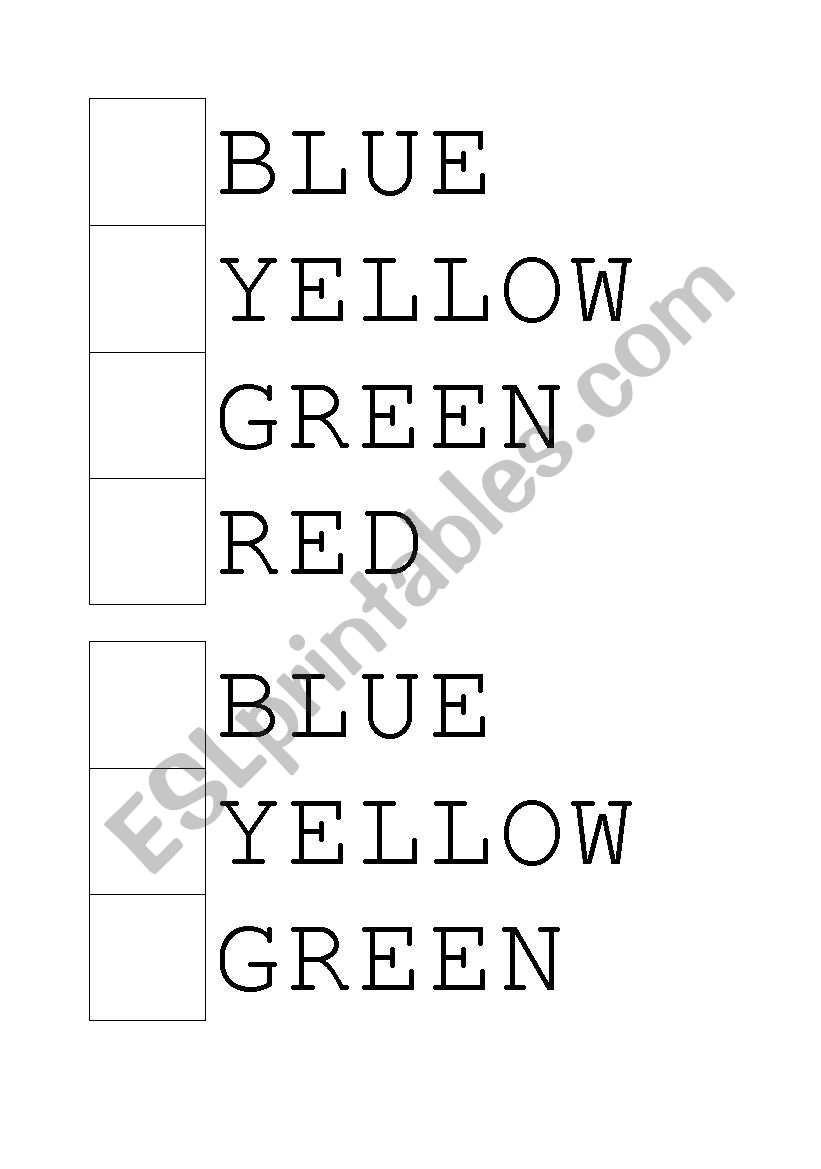 basic colours worksheet