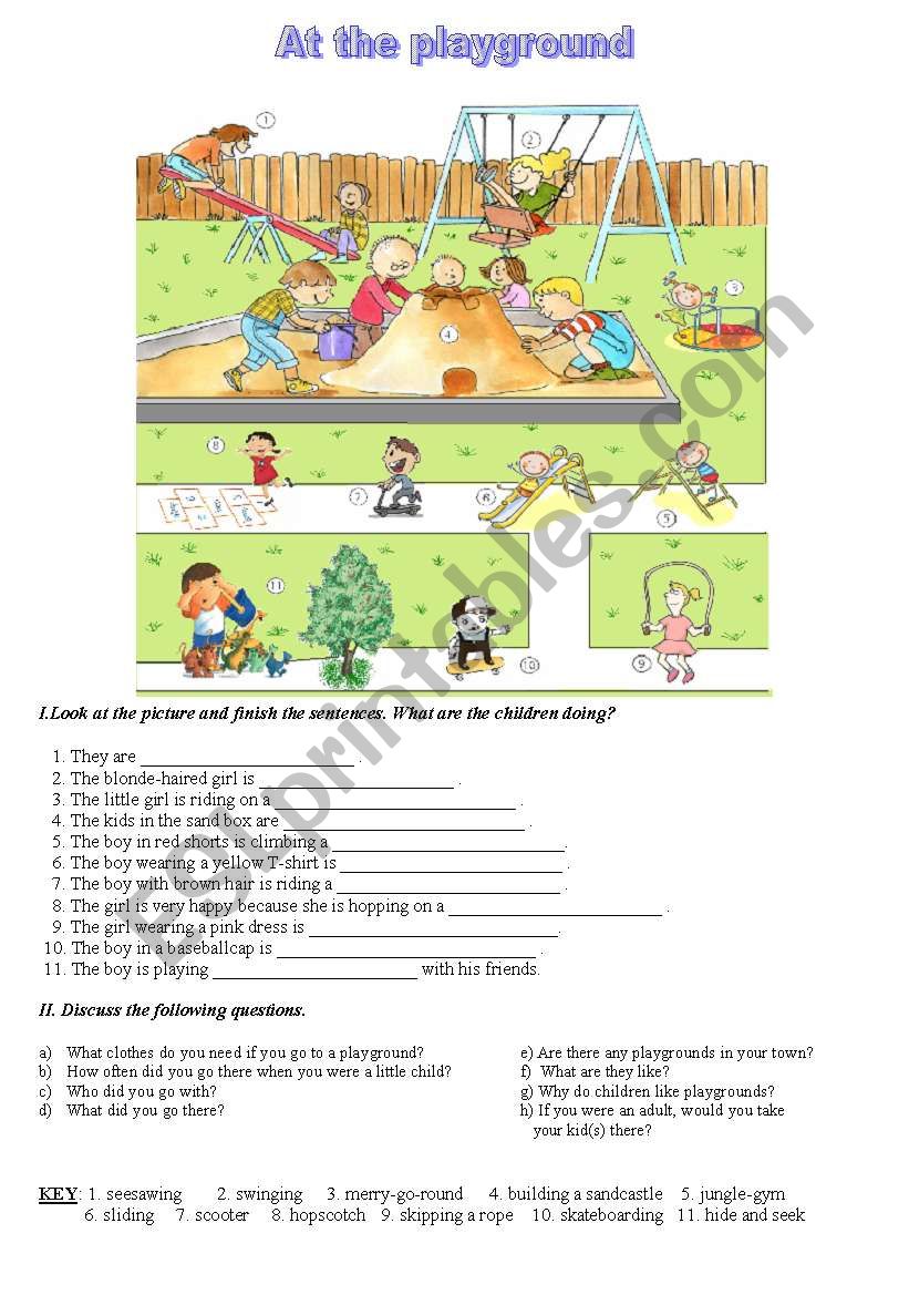 at the playground - ESL worksheet by todis25