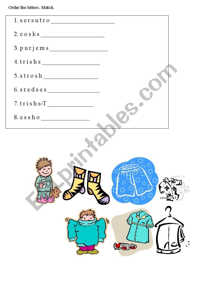 order the letters worksheet