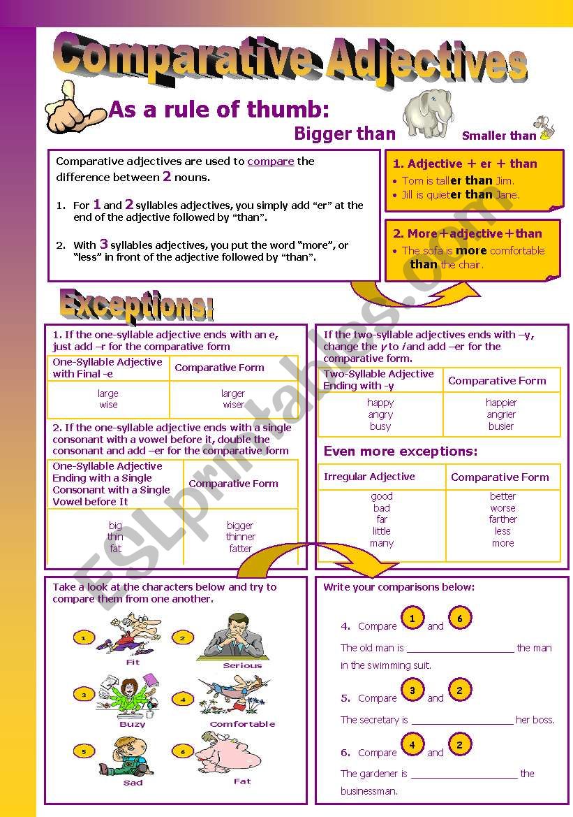 Comparative Form Of The Adjectives ESL Worksheet By Agagug