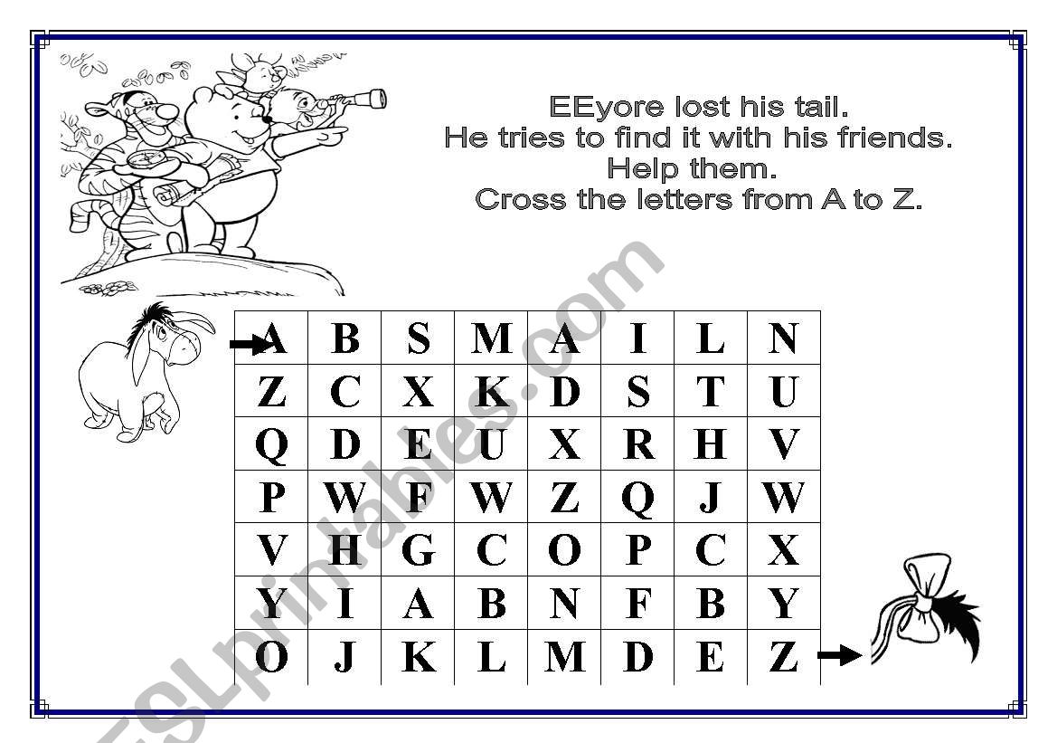 Alphabet eith Winnie worksheet