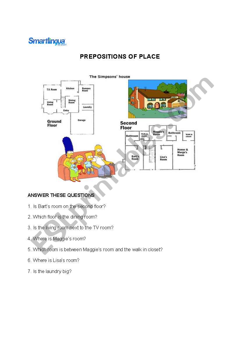 Simpsons House worksheet