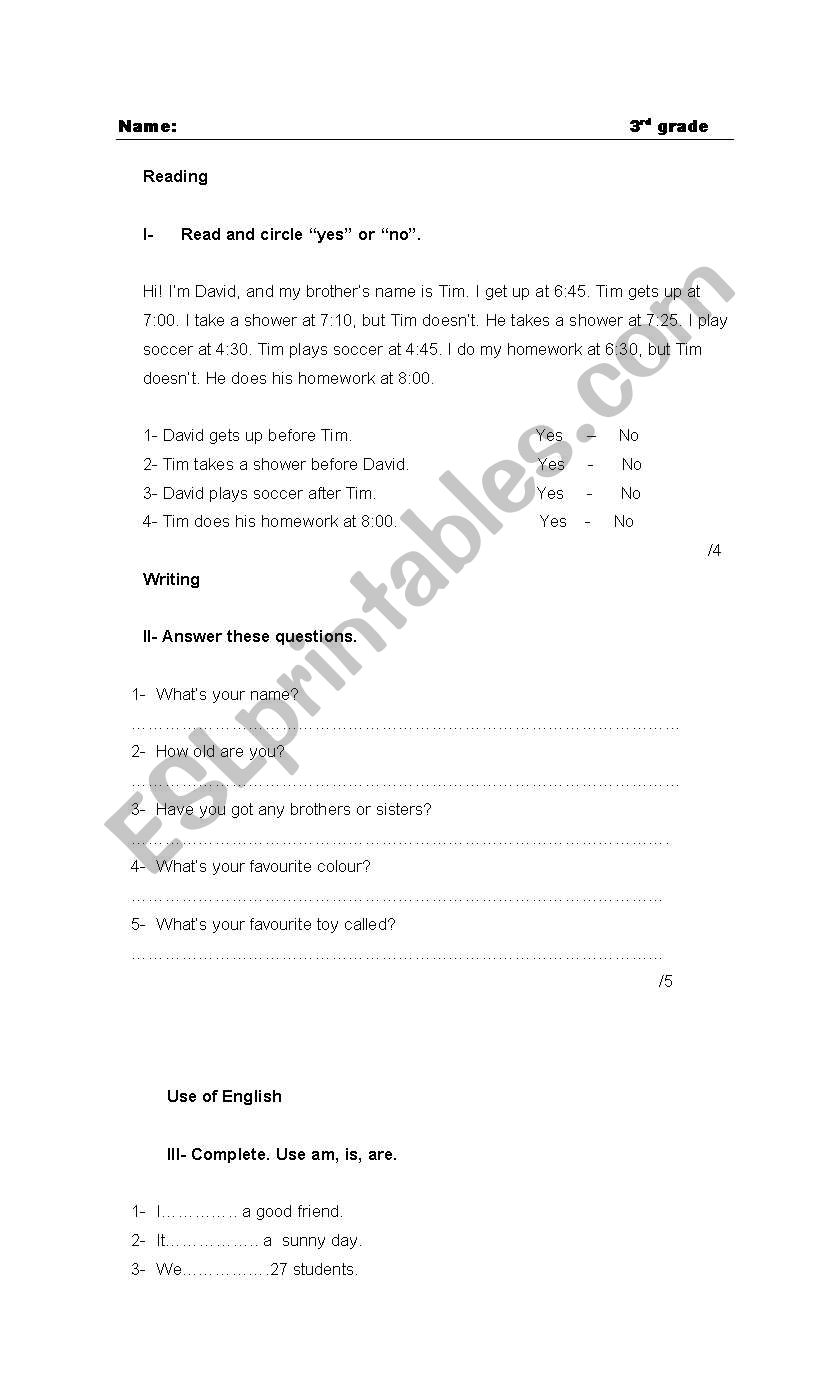 Test worksheet