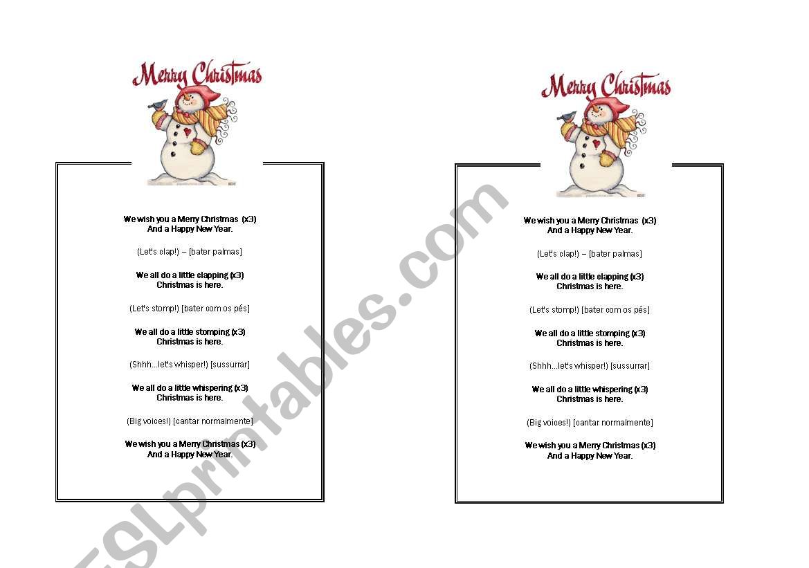 Christmas Song worksheet