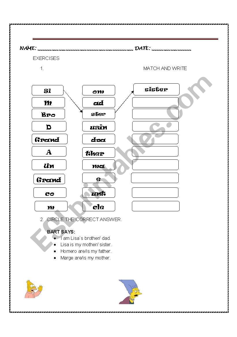 Family worksheet