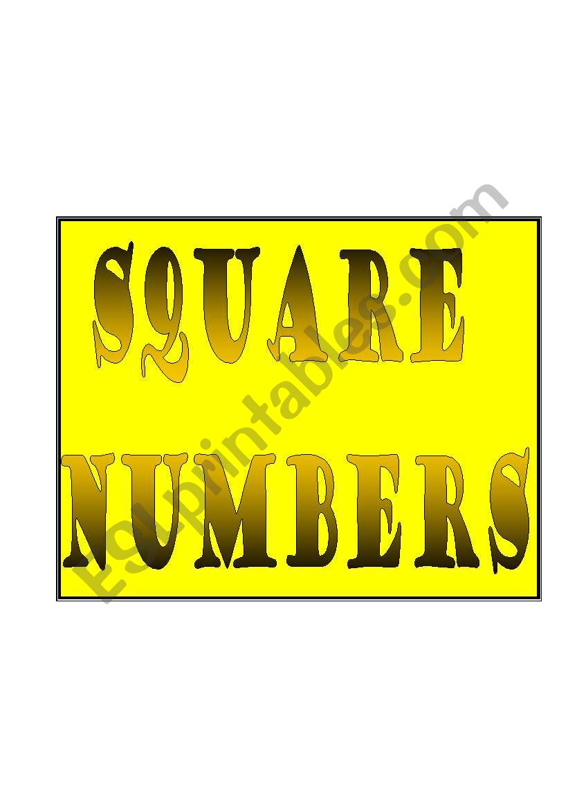 square numbers worksheet