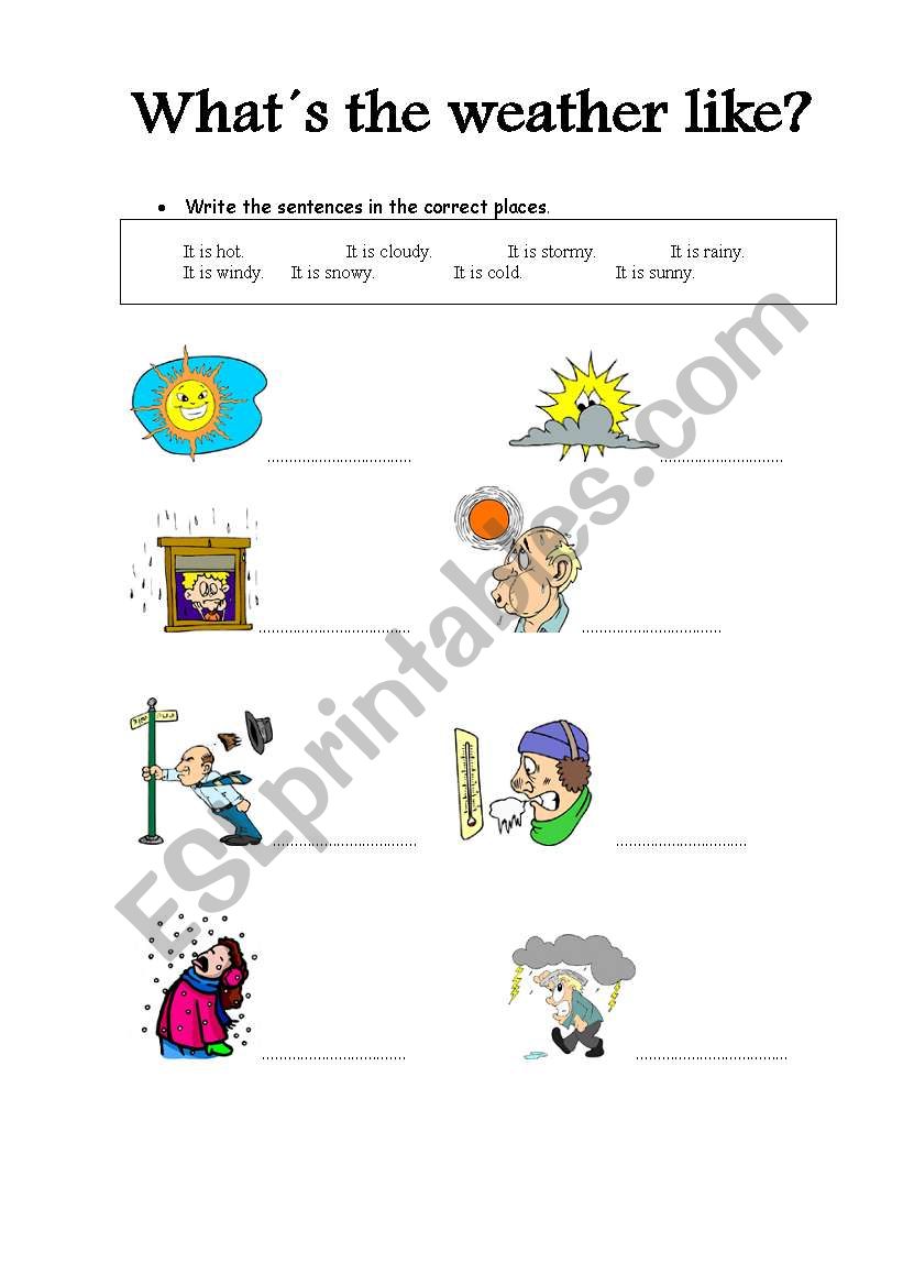 What´s the weather like? - ESL worksheet by avoska