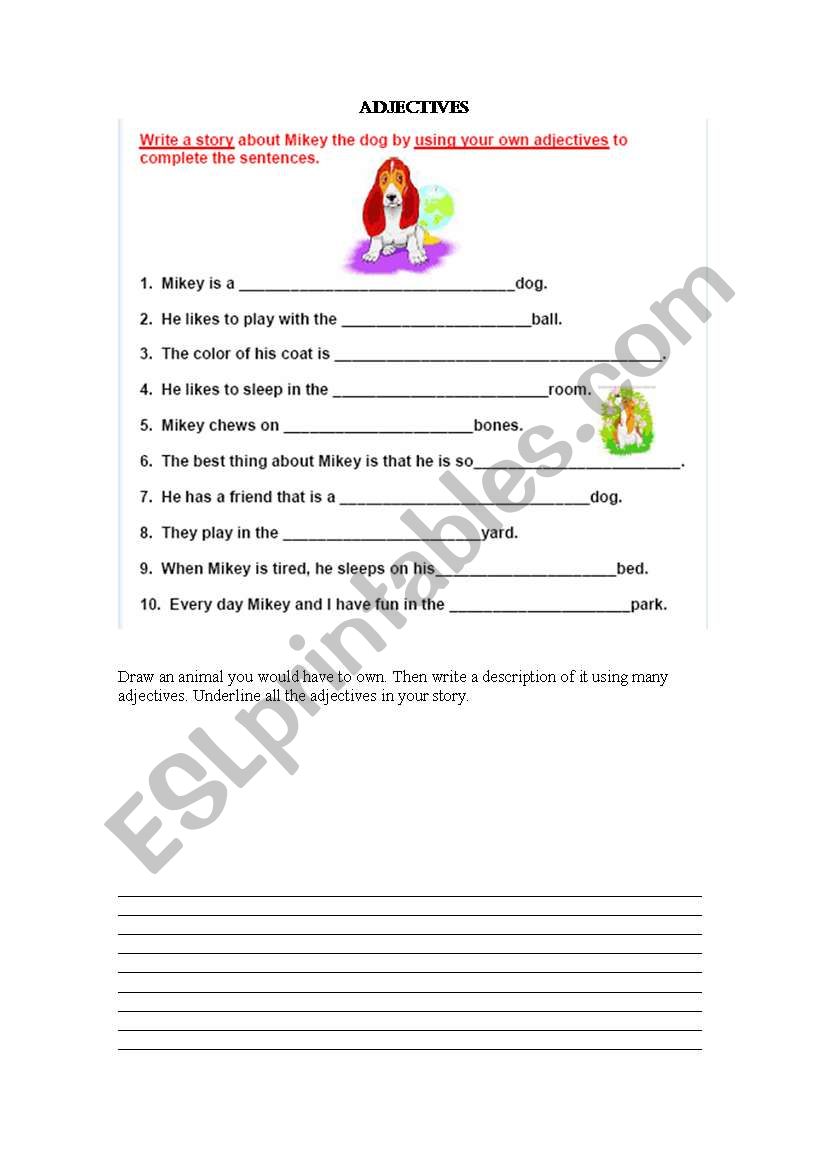 adjectives worksheet