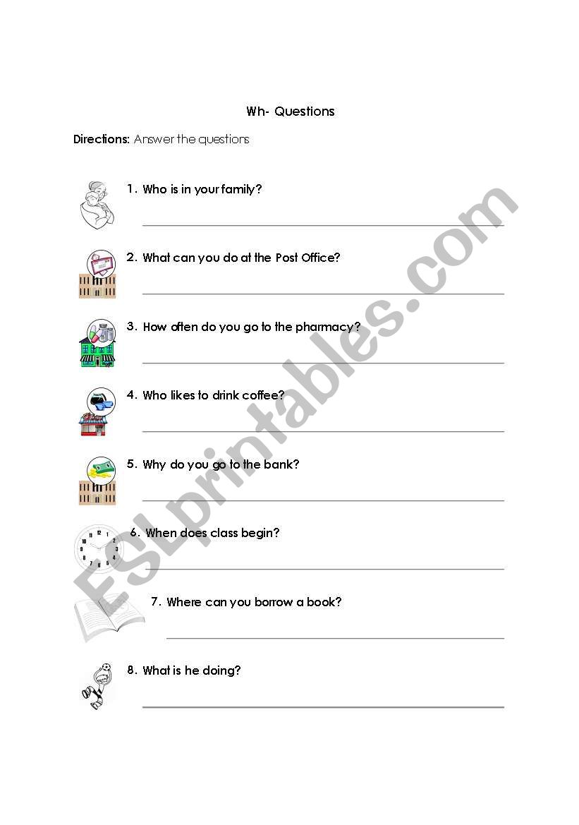 wh question worksheet