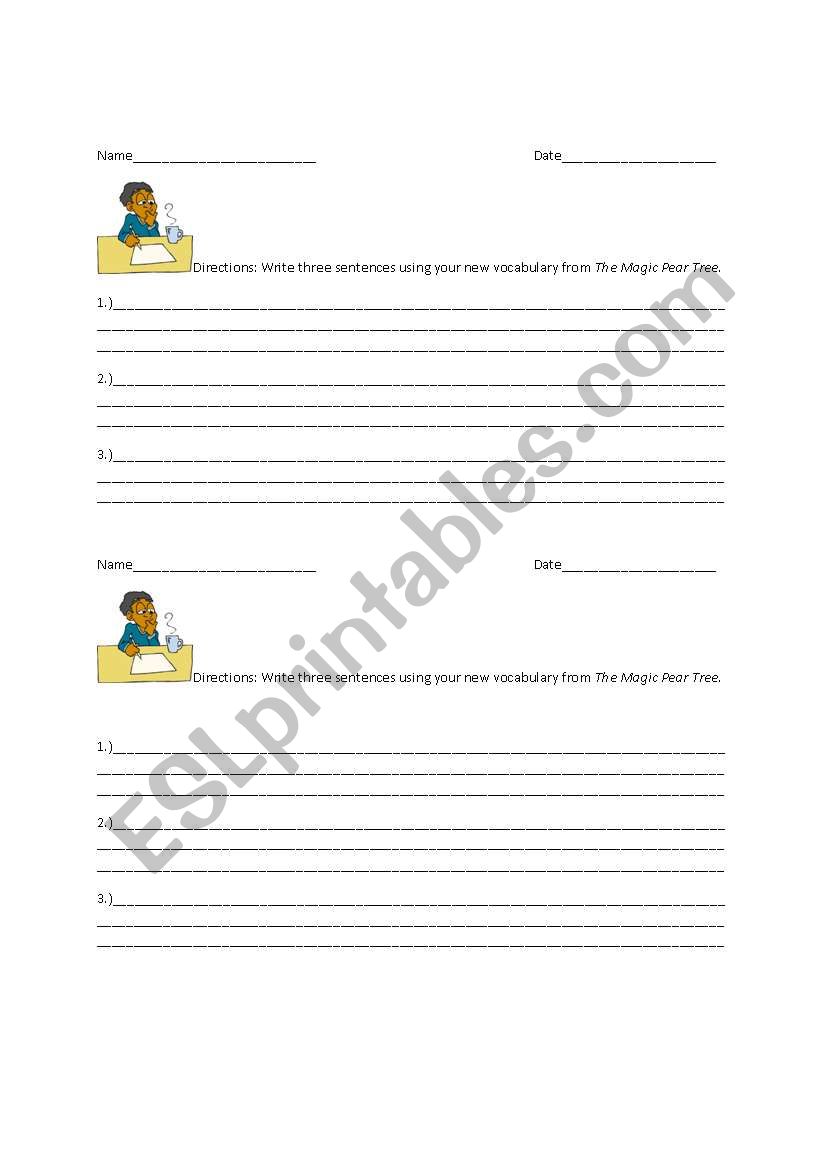 Vocabulary Work Sheet worksheet