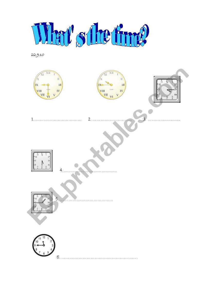 WHATS THE TIME? worksheet