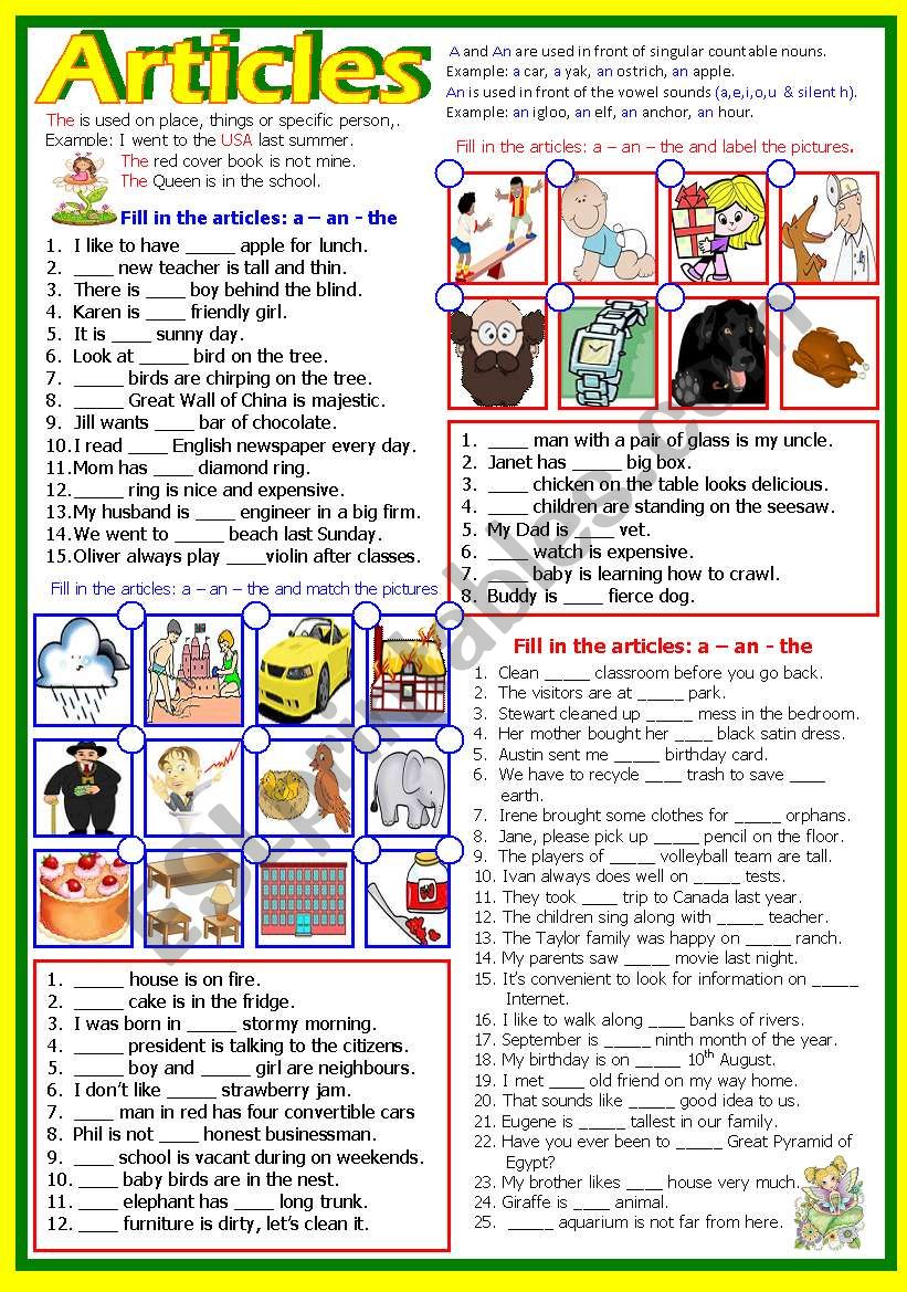 The Definite And Indefinite Articles ESL Worksheet By Shusu euphe