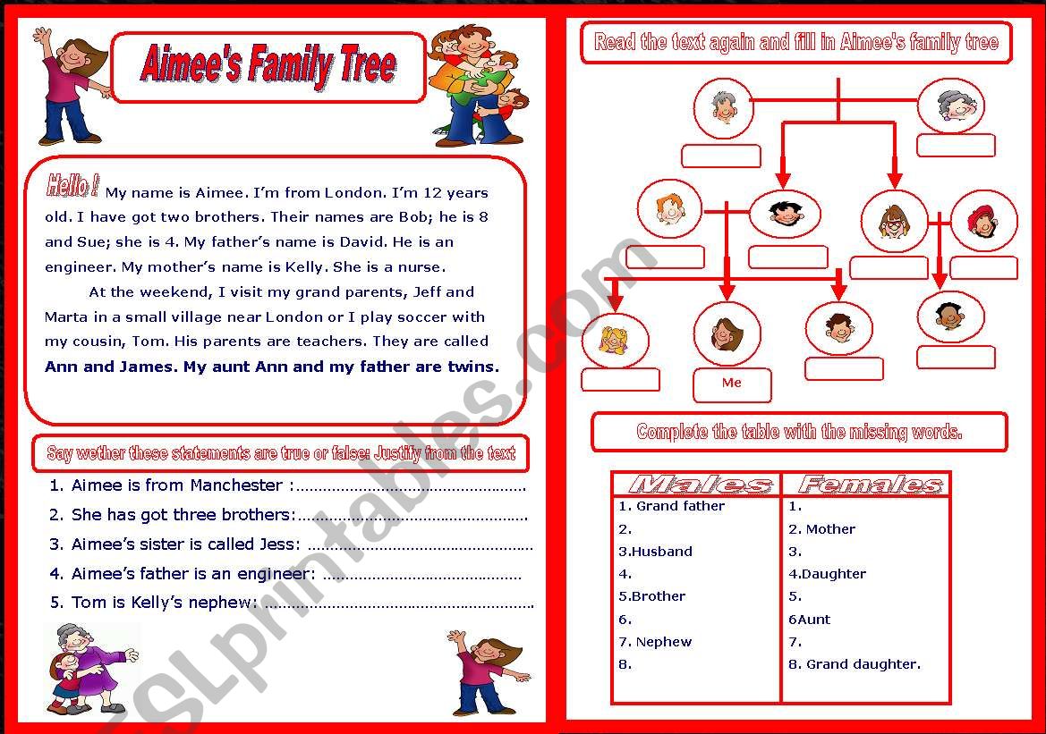  Family Tree worksheet