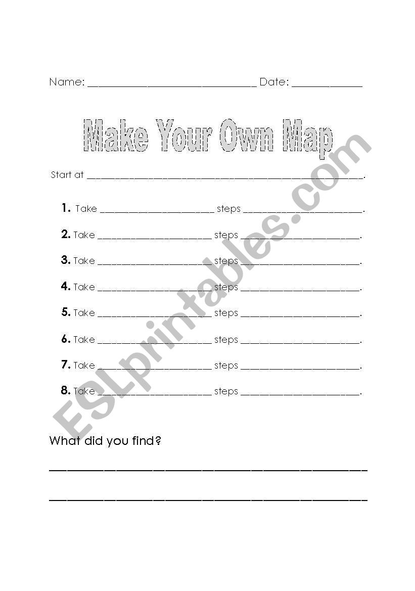 Make Your Own Map worksheet