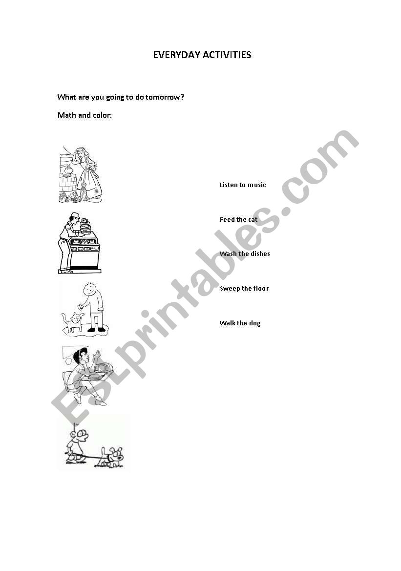 EVERYDAY ACTIVITIES worksheet