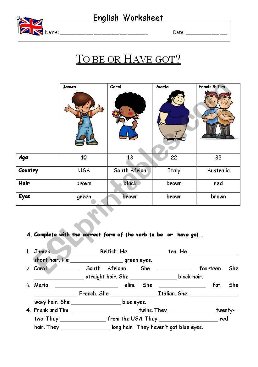 To be or To have? worksheet
